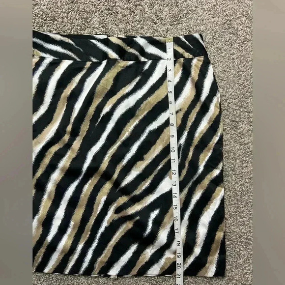 TALBOTS PENCIL SKIRT ANIMAL ZEBRA PRINT TAN $  BROWN TRENDY MIDI  SIZE 14 petite - Picture 8 of 11